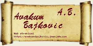 Avakum Bajković vizit kartica